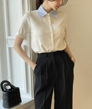 Ond Shirt Layered Short Sleeve Knit Cardigan