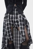 Marina Check Layered Skirt Pants