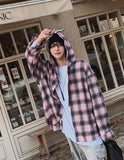 Candy hooded balloon check shirt