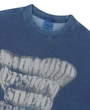 GRUNGE SLOGAN PIGMENT SWEATSHIRT