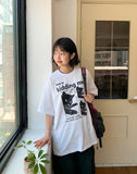 [unisex] Formt Cat Print Over Short Sleeve Tee