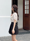 Huilin Ribbon Puff Blouse
