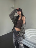 Pigment Snap Ribbed Halter Sleeveless