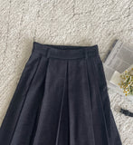 Scott Denim Pleated Banding Skirt [Belt set]