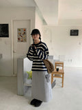 Ichimo banding brushed fleece cargo long skirt