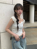 Hope Flower Shirring Layered Sleeveless