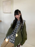 [unisex] Youinb Two-Way Shirring Hood Flight Jumper