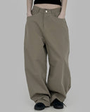 Back pocket wide cotton pants