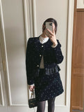 Gnut Frill Velvet Jacket Skirt Set