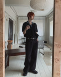 Robed Quad Pocket Wide Cotton Pants