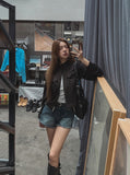 Liberal Crop Two-Way Biker Jacket