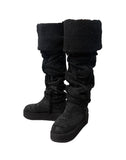 Wrinkle Shearling Platform Sole Long Ugg Boots