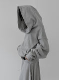 Enri cowl neck hood off-shoulder sweatshirt