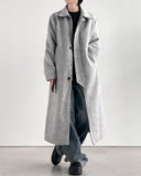 Mohair Leather Collar Wool Coat