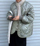 Vintage Round Quilted Half Jumper