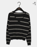 Moem Zen Stripe V-Neck Knit