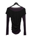 Dual Layered Color Matching Boat Neck Tee