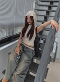 double-out pocket denim pants