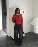 [MADE] Bezel Punching Round Knit Cardigan