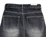 Oolong Black Washed Denim Wide Pants