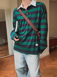 Douji stripe collar t-shirt
