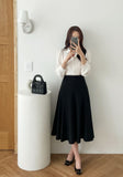 Rund shawl collar puff blouse