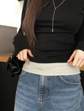 Celti Color Matching Layered All-in-one Long Sleeve T-Shirt