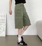 3 Pocket Big Cargo Multi Pocket Bermuda Knee Length Pants