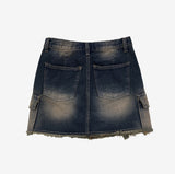 Lane Cargo Denim Skirt