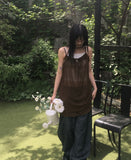 Veru Dot Frill See-through Sleeveless Layered One Piece