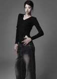 Flynn V-neck button knit