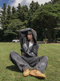 Over Spray Crop Hood Zip-Up