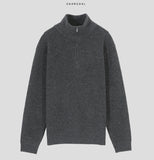 Yuo high neck half zip-up knit