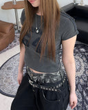 Tora Denim Tape Crop Top