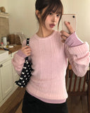Roez mohair loose fit ribbed knit