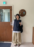 [unisex] Bitmottle Curved Banding Balloon Wide Pants