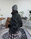 Ferid Double High Neck Leather Jumper