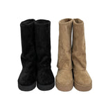 1186 Suede Warmer Sheepskin Long Boots (4cm)