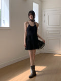 Chews Chiffon Tiered Flare Sleeveless Mini One Piece