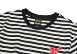 Muffin Heart Stripe CROP Ringer Tee