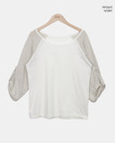 Wheat Roll-up Three Quarter T-shirt