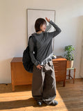 Kakuni Bijo Wide Cotton Pants