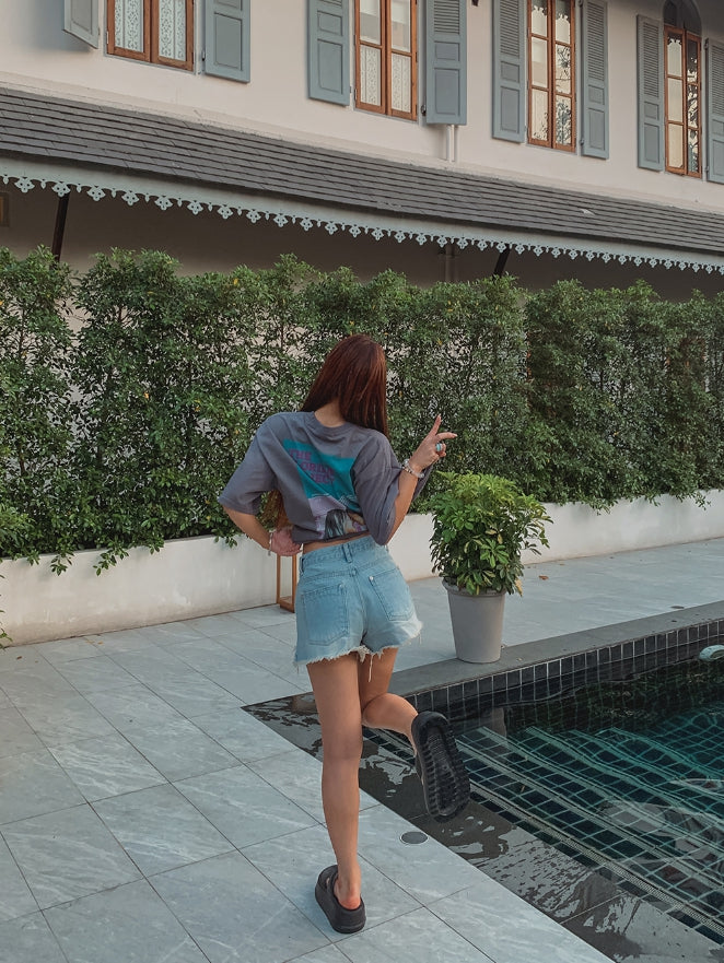 【U LAN】Budapest Back Printing Short Sleeve U LAN (ユーラン) - ブダペストバックプリンティング半袖Tシャツ