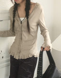 Hoko Lace Ribbed Cardigan