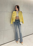Bowl Check V-Neck Pearl Tweed Jacket