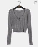 Luno Cable One Button Slim Fit Knit Cardigan
