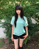 [Unisex] Robon Color Matching Roll-up Short Sleeve T-shirt