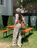 Deep multi 4 pocket wide cargo pants