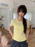 Kayari Color Basic Layered Crop Short Sleeve Tee