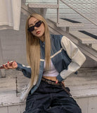 Peer One Track Crop Leather Jacket